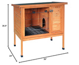 Stained Wood Prevue Pet Products Small 460 Rabbit Hutch, 36.0" L x 24.0" W x 35.5" H