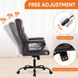 Office Chair, Leather Computer Gaming Chair with Armrests, Adjustable Swivel Rolling Desk