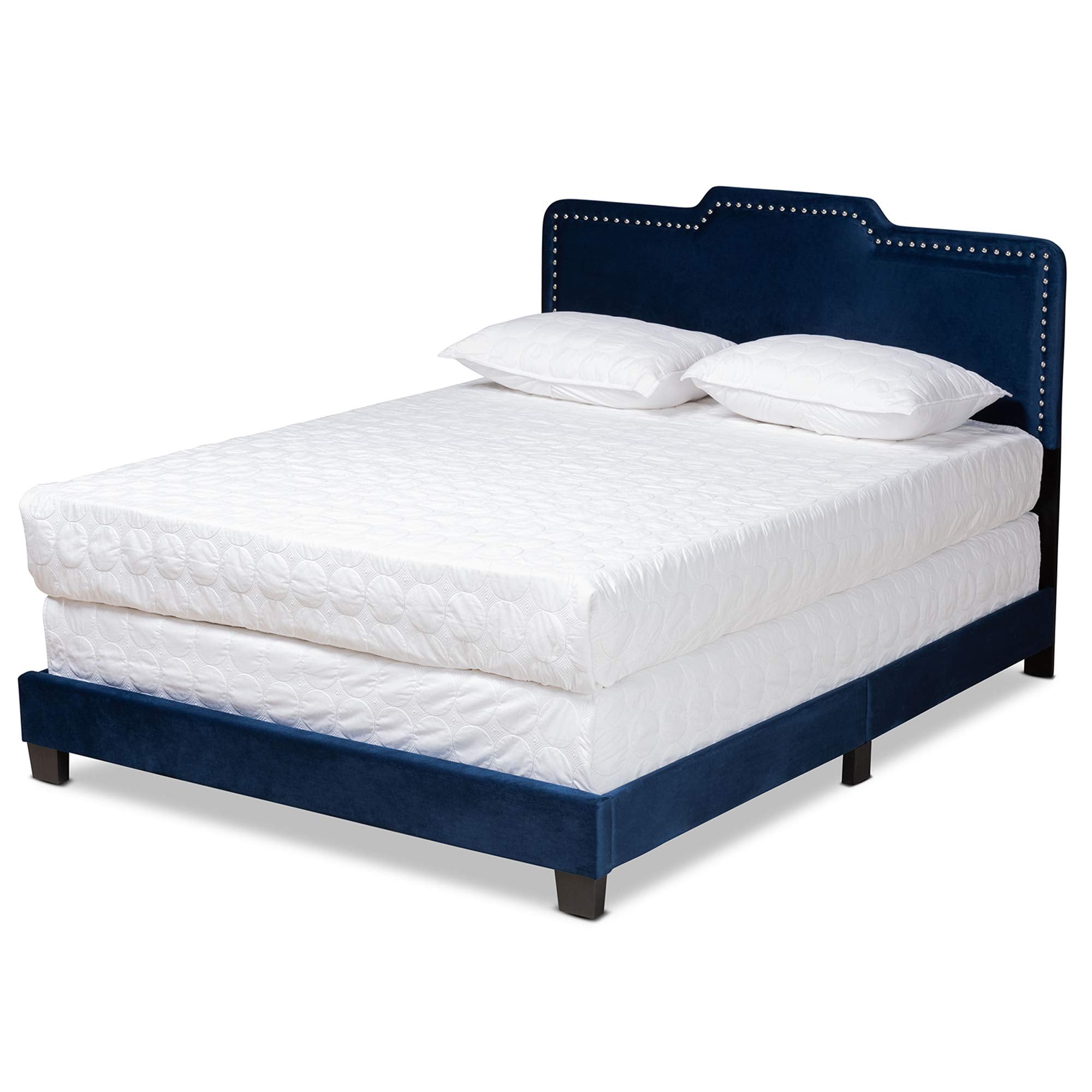 Benjen Beds (Box Spring Required), Queen, Navy Blue/Black