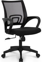 Office Computer Desk Chair Gaming-Ergonomic Mid Back Cushion Lumbar Support with Wheels Comfortable Blue