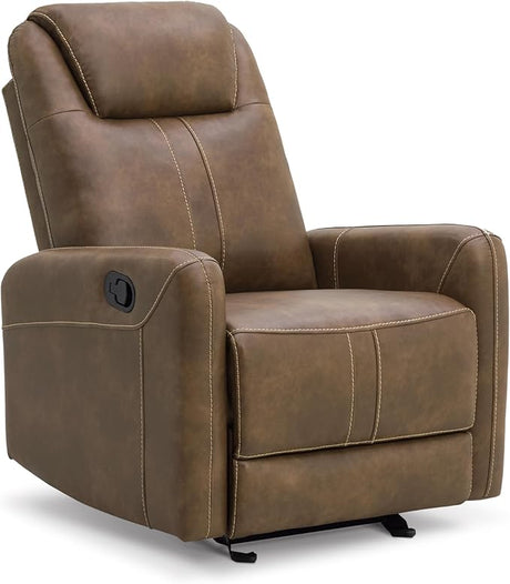 Leather Recliner Chair Faux Reclining Sofa Lazy Boy Glider Rocking Function