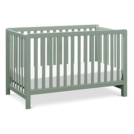 Colby 4-in-1 Low-Profile Convertible Crib in Grey and White, Greenguard Gold Certified