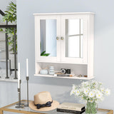 Bathroom Medicine Cabinet, Bathroom Wall Cabinet with 2 Mirror Doors & Adjustable Shelf