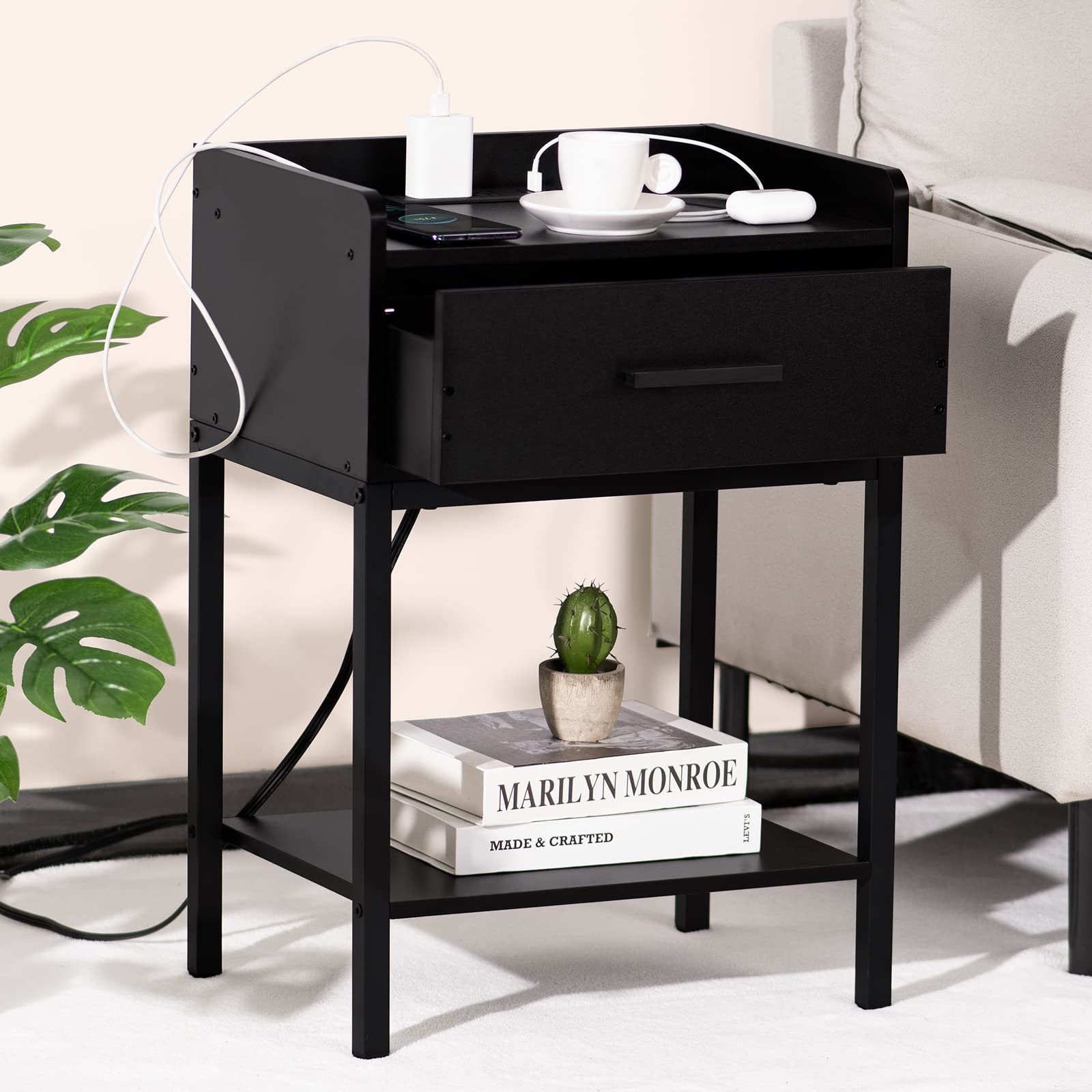 Nightstand with Charging Station