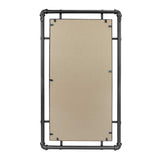 29" Rectangle Industrial Black Metal Pipe Wall Mirror