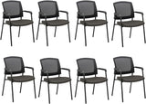 Office Reception Guest Chair Mesh Back Stacking with Ergonomic Lumbar Support