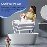 Portable Dog Bath Tub - Collapsible Elevated Pet Washing Station
