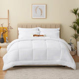 White King Comforter Set - 7 Pieces Bed in a Bag Comforter King Size, Bedding