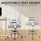 400lbs Heavy Duty Drafting Chair with Lumbar Support