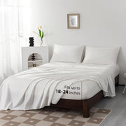 100% Egyptian Cotton Sheets Queen Size Set 18"-24" Extra Deep Pocket