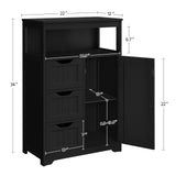 Bathroom Floor Cabinet, Free Standing Wooden Storage Organizer Multiple Tiers Storage