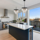 12" Black Crystal Ceiling Light and Chandelier