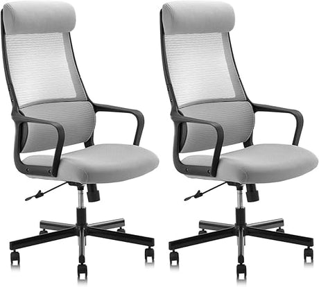 High Back Office Chair Modern Home Swivel Computer Task Chair with Armrests Padded