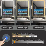 24x32 Inch Smart Bathroom Vanity Mirror with Touch Screen & LED Lighting