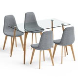 5-Piece Dining Table Set, Modern Dinette Set of 5, 51" L X 27.5" W Table & Chair Set for 5