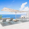 Large Patio Umbrella with Base, Double-Sided Outdoor Cantilever Aluminum Umbrella