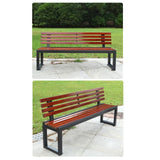 Wooden Garden Bench, Outdoor Bench, Leisure Seat with Backrest, Chair Back