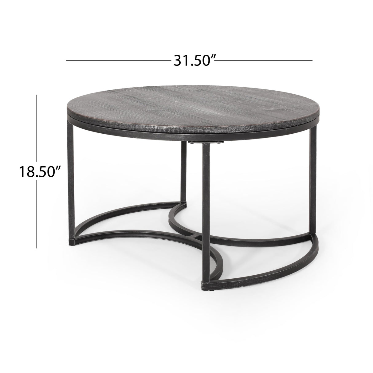 Roberta Coffee Table Set, Gray, Pewter