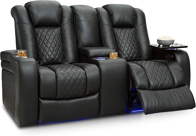 Anthem Sofa - Living Room - Italian Leather - Power Recline - Fold-Down Table