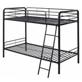 Twin Over Twin Metal Bunk Bed in Black