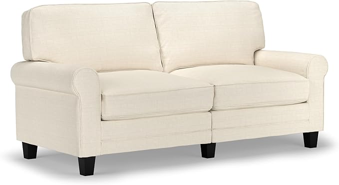 Copenhagen 78" Rolled Arm Sofa, Easy Care Polyester, Soft Pillow Back, Pocket