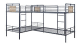 Cordelia Twin Over Twin Metal Bunk Bed in Sandy Black and Dark Bronze