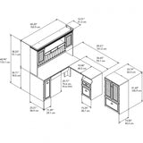 Fairview L Shaped Desk with Hutch and Storage Cabinet with File Drawer