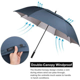 62 inch Extra Large Windproof Golf Umbrella Automatic Open Umbrella Double