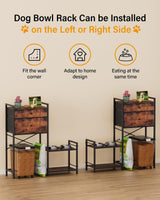 8-Height Adjustable Elevated Dog Bowl Stand with Storage Cabinet