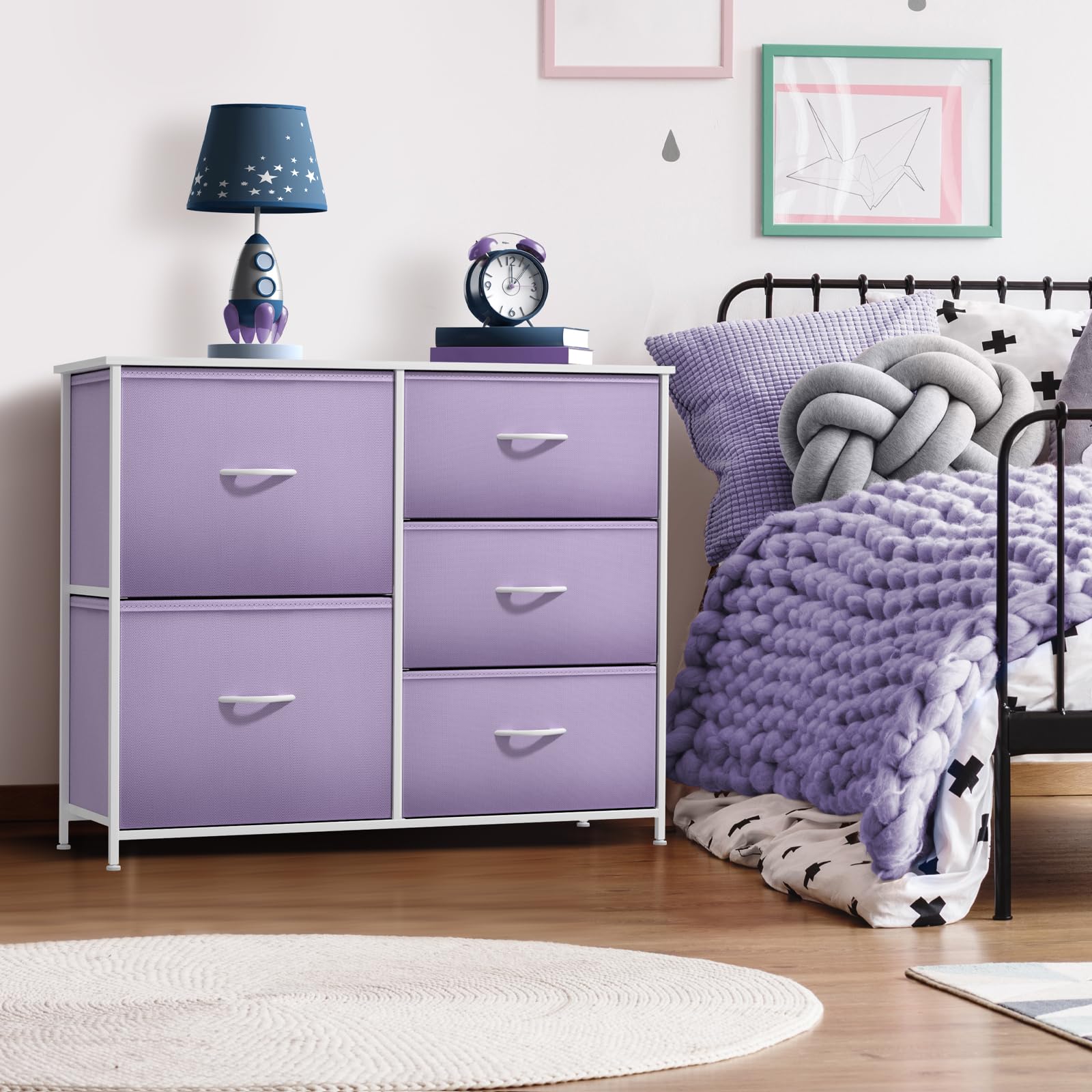 Kids Dresser with 5 Drawers - Storage Chest Organizer Unit
