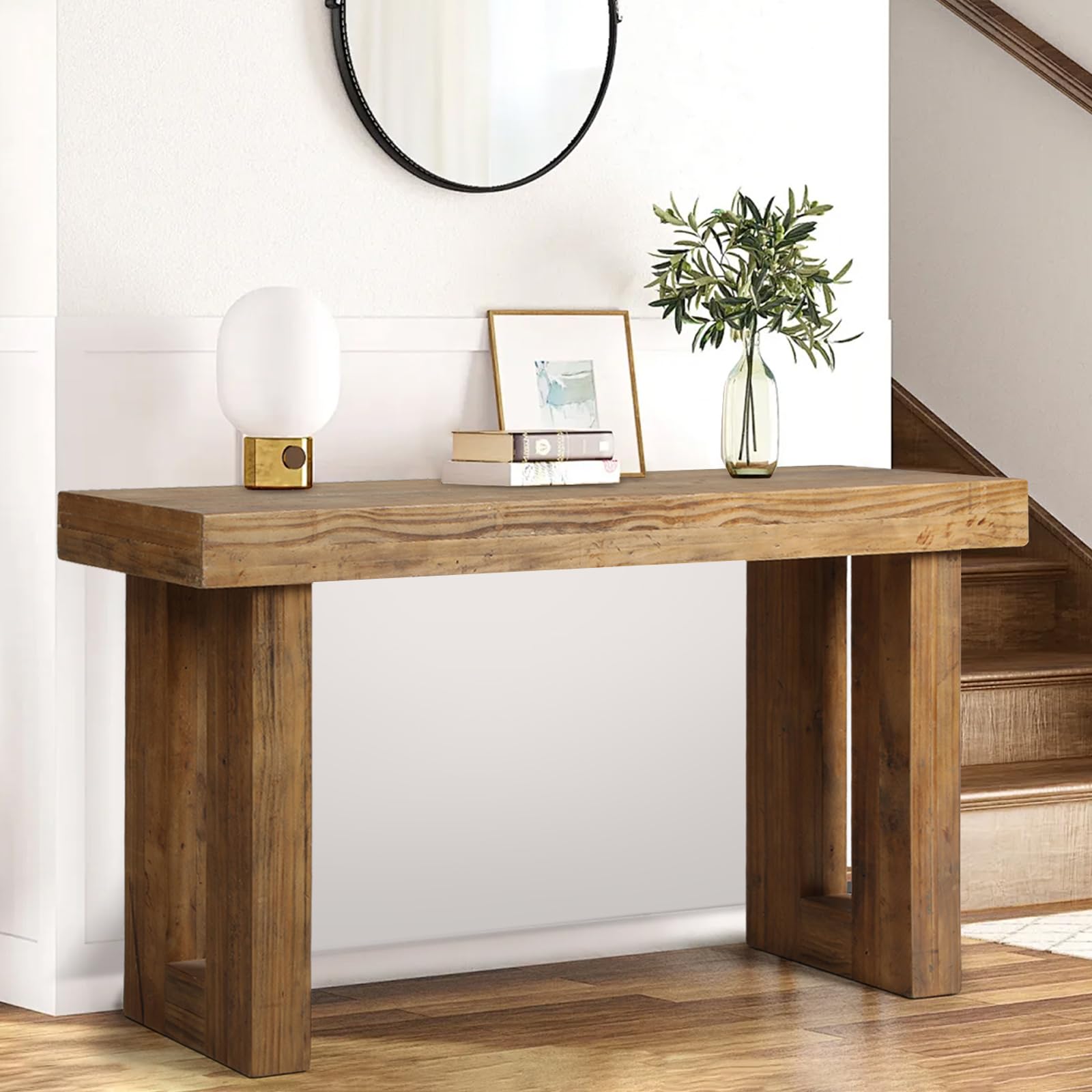 Reclaimed Wood Console Table 59" - Farmhouse Entryway Accent Table