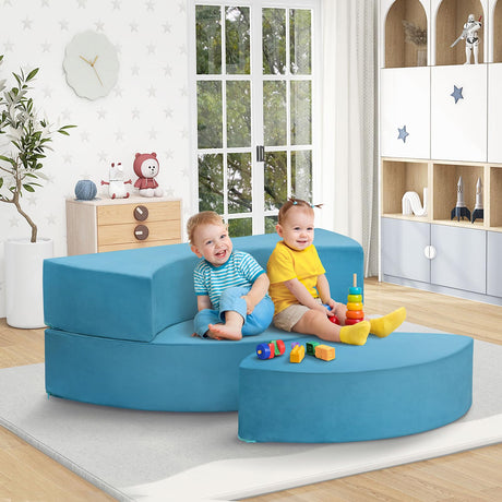 Modular Kids Play Couch, Soft Toddler Couch for Playroom, Kids Foam Sofa Couch