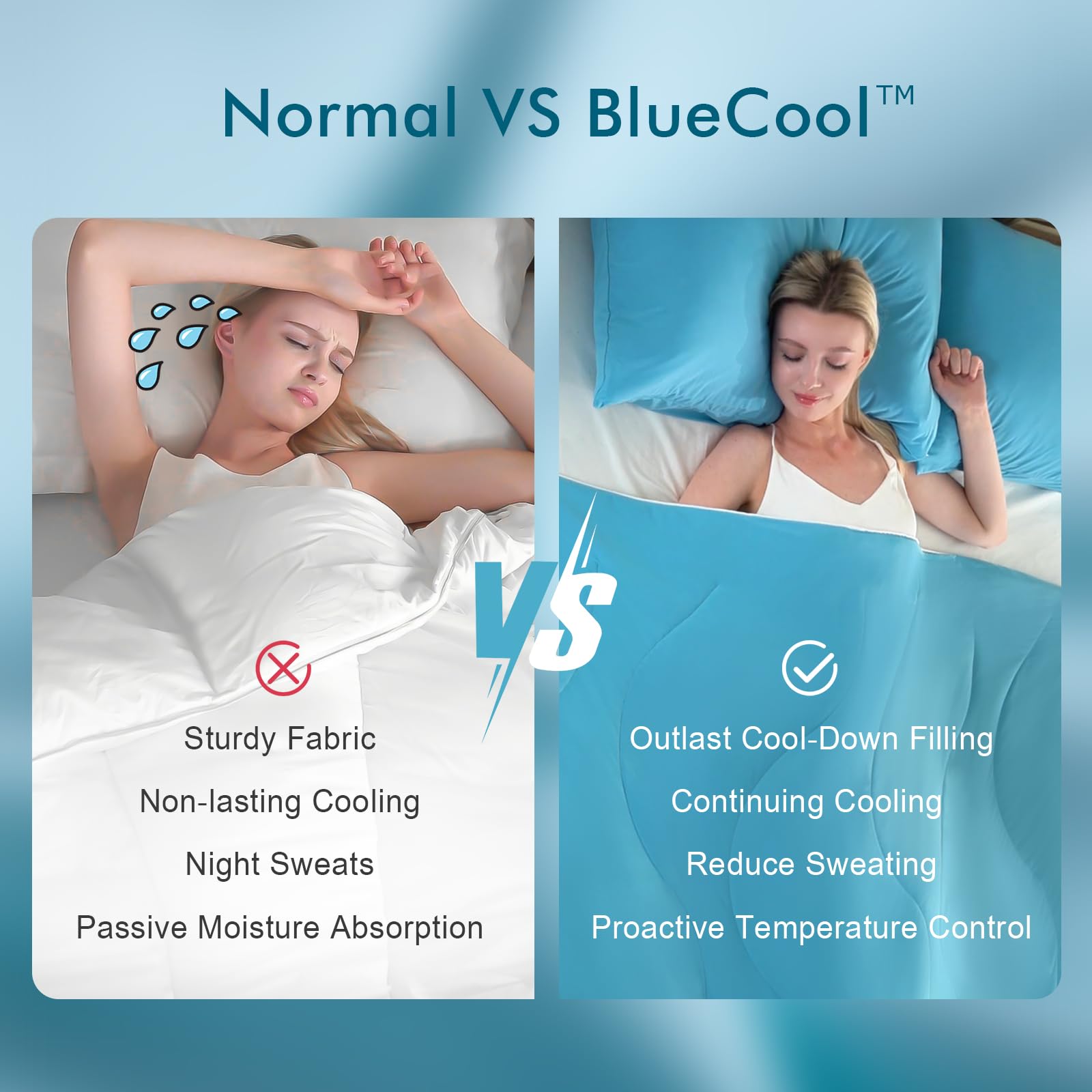 DWR Luxury Cooling Comforter for Hot Sleepers and Night Sweats, Quick Cool Down, Super Breathable Lightweight Blanket with Natural Silk Blend Filling, Q-Max>0.4, King Size 106"x90", Gray