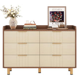 6 Drawer Double Dresser, Modern Chest of Deep Drawers