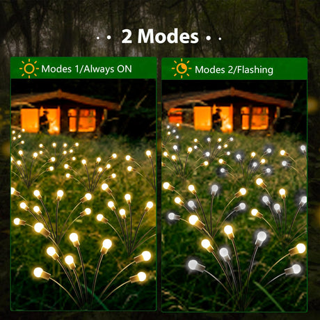 6-Pack Solar Garden Lights for Outdoor, 48 LED Firefly Solar Lights Sway