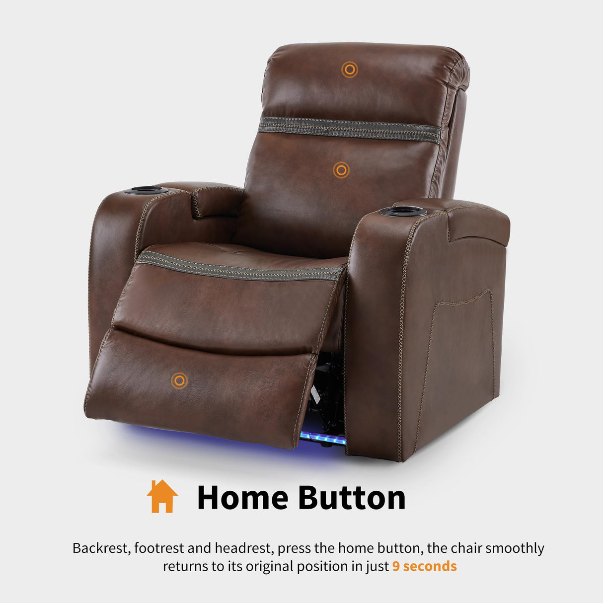 Power Recliner Chair with Adjustable Headrest, Home Theater Seating