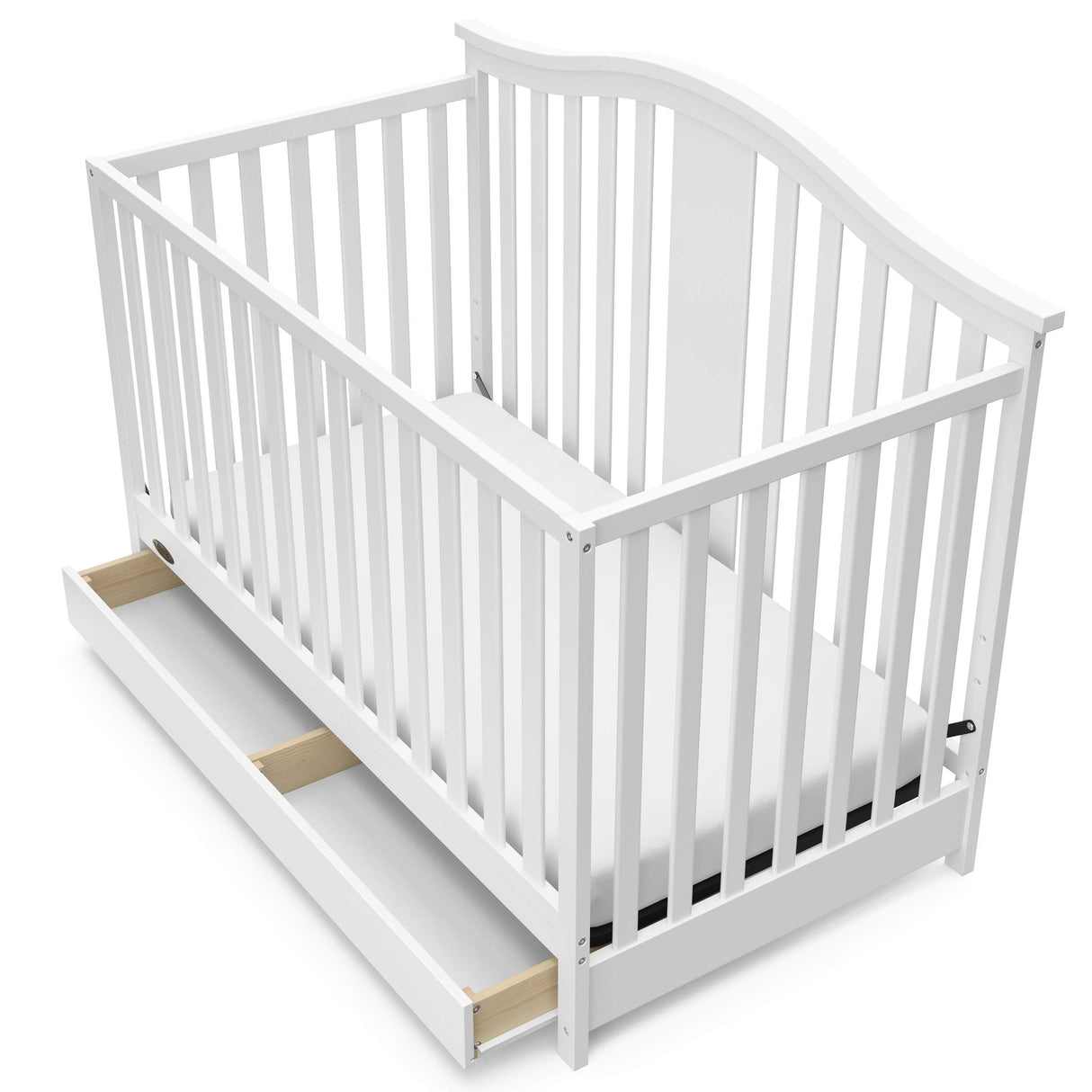 4-in-1 Convertible Crib with Drawer Combo (White) – GREENGUARD Gold