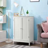 Bathroom Floor Cabinet, Freestanding Storage Cabinet with Double Doors and Shelf,