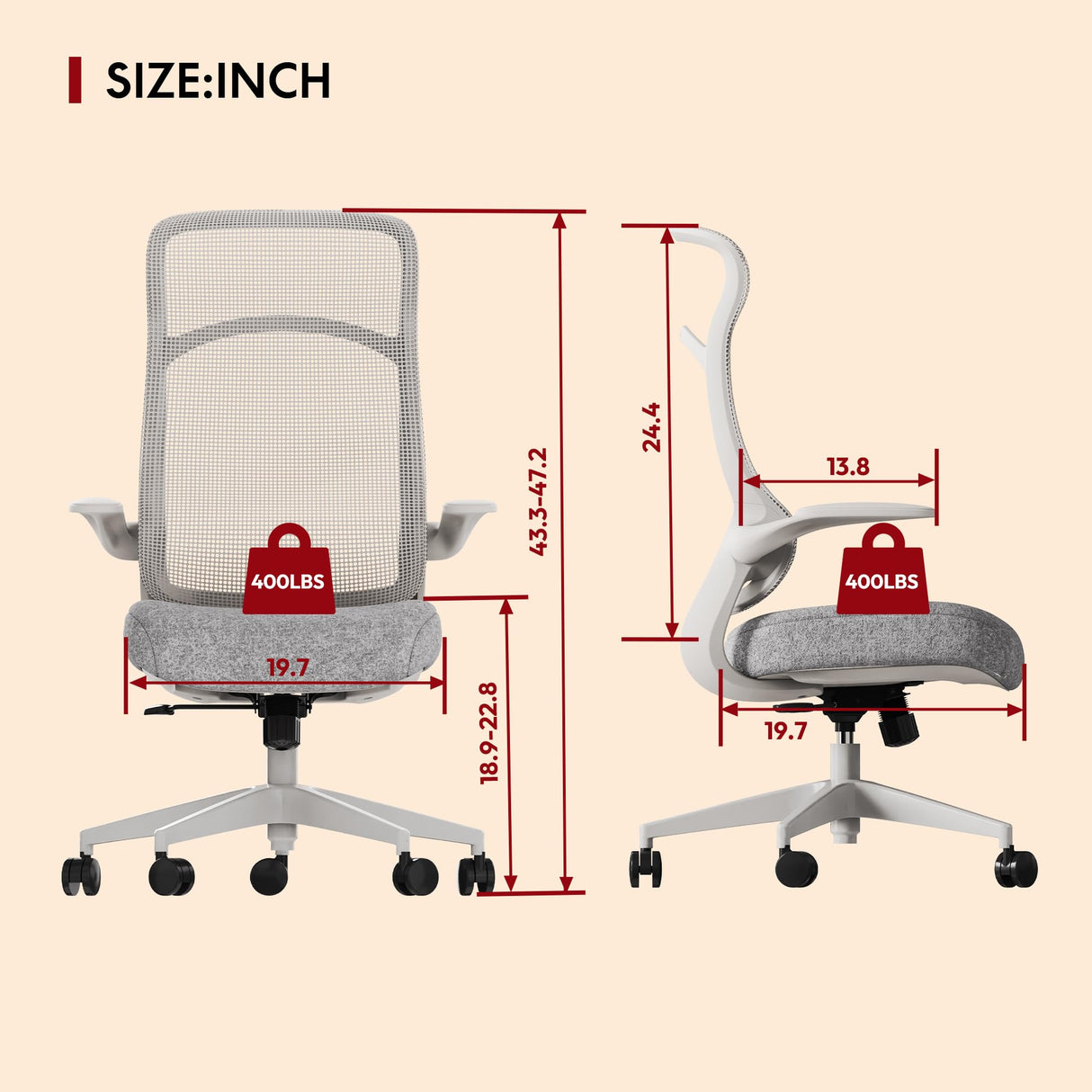 Office Desk Chairs High Back Ergonomic Computer Chair with Lumbar Support