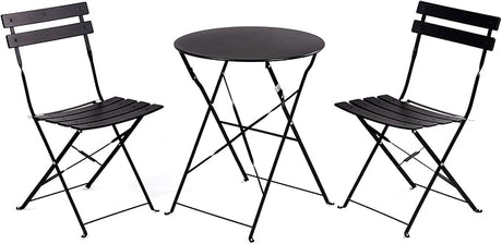 3-Piece Bistro Set Folding Outdoor Furniture Sets with Premium Frame Portable Design