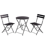 Premium Frame Patio Bistro Set, Folding Outdoor Patio Furniture Sets, 3-Piece Patio Set