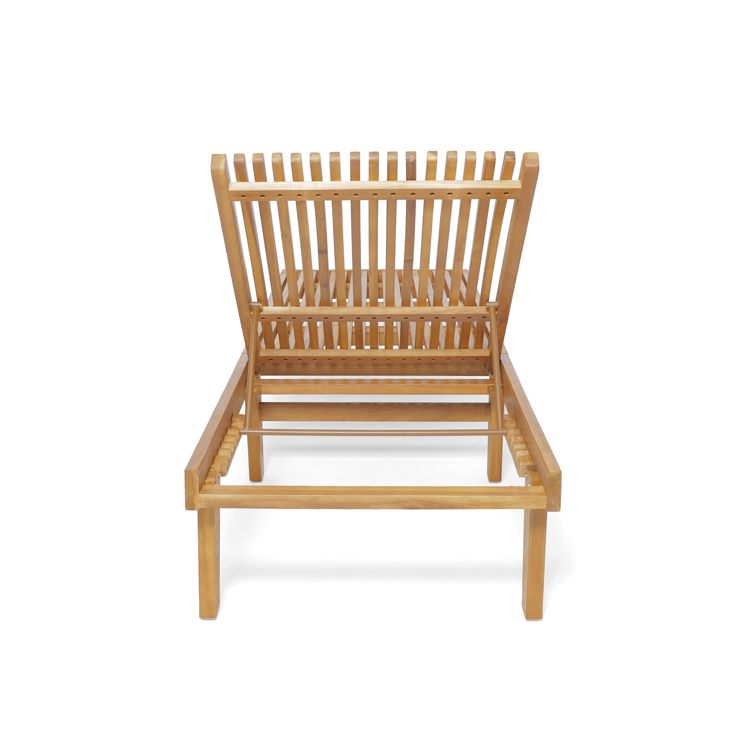 Vernon Outdoor Acacia Wood Chaise Lounge Set, Teak Finish