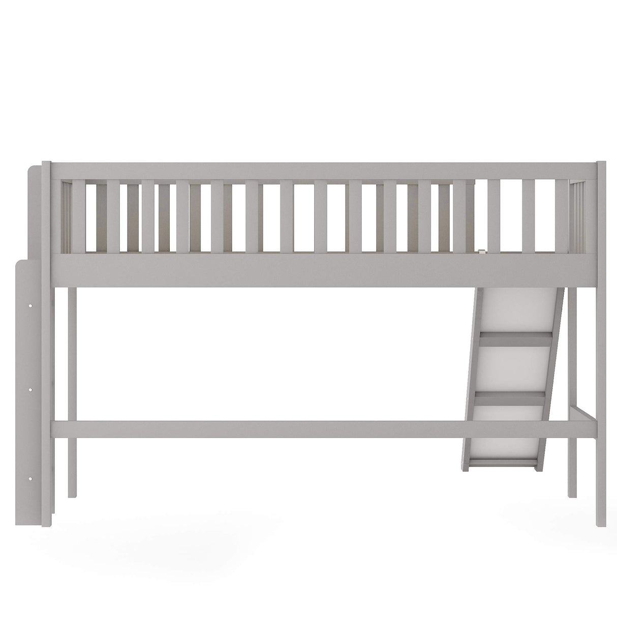 Twin Loft Bed with Slide,Wood Loft Bed Low Profile for Boys Girls, Built-in Ladder