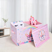 Collapsible Oxford Storage Bin with Handles 25" x 13" x 16" Toys Clothes Books Unicorn