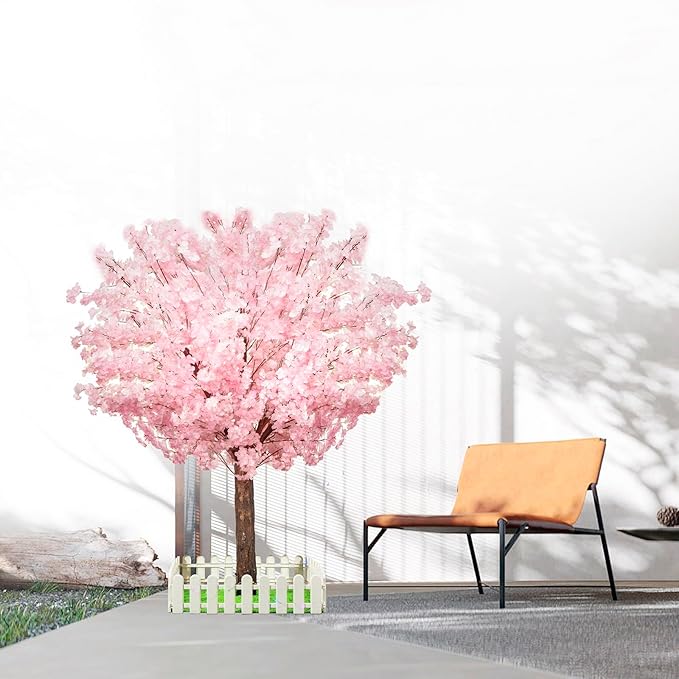 Trees Indoor Decor: Handmade Natural Fake Cherry Blossom Pink Tree Outdoor for Party