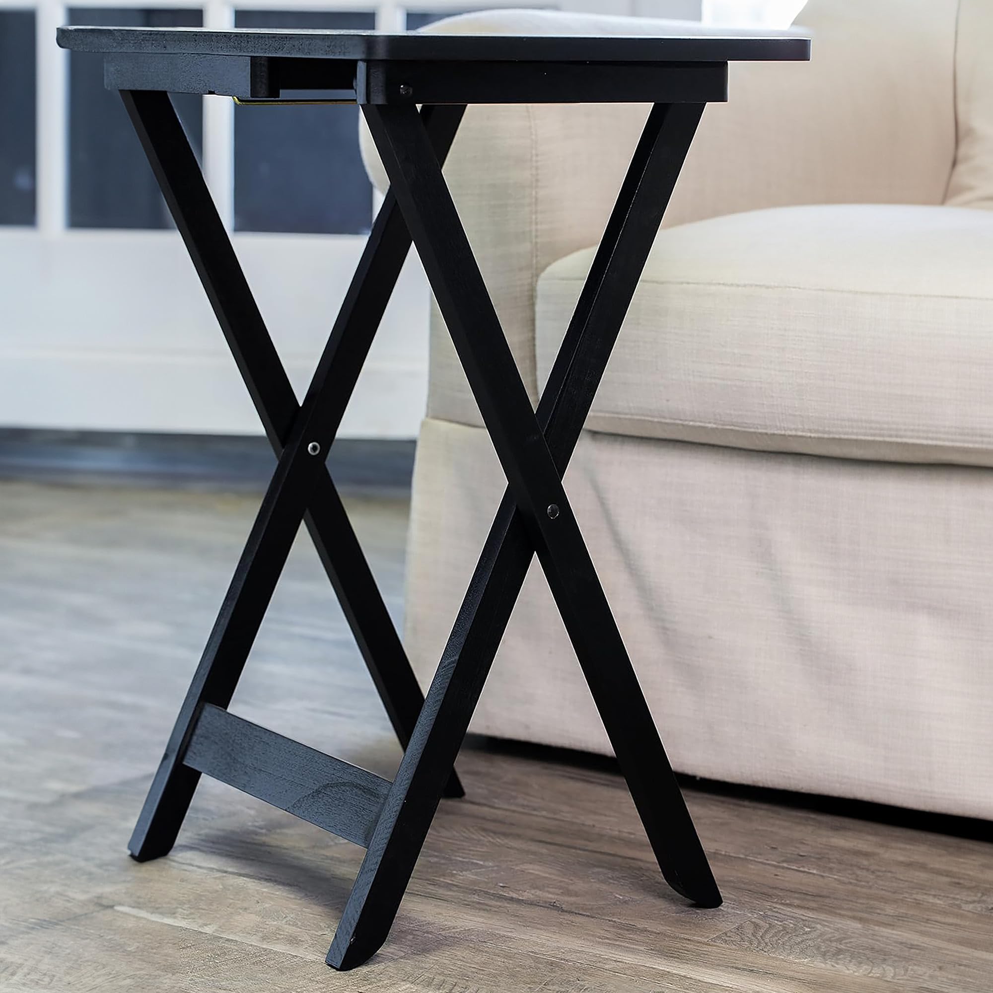 Wine Label Classic TV Trays Table | Set of 4 | Rectangular Folding Couch Trays