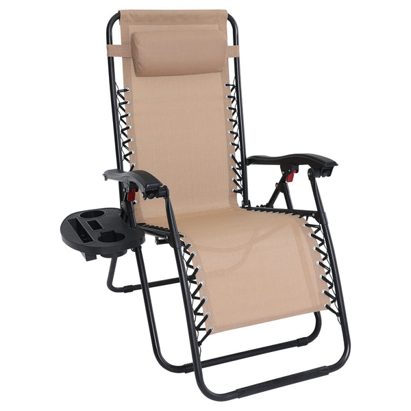Zero Gravity Adjustable Reclining Patio Chair Lounge Chair with Removable Pillow