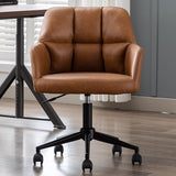 Adjustable Home Office Desk Chair with Comfy Square Tufted Mid-Back