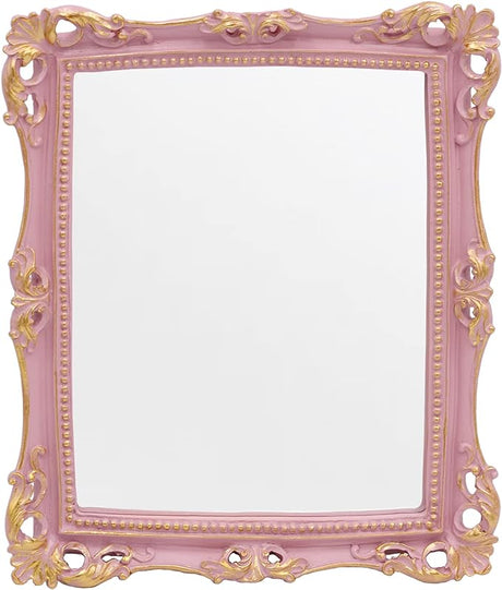 Vintage 11 x 9.5 inch Decorative Mirror, Wall Mounted & Tabletop Makeup Mirror ，