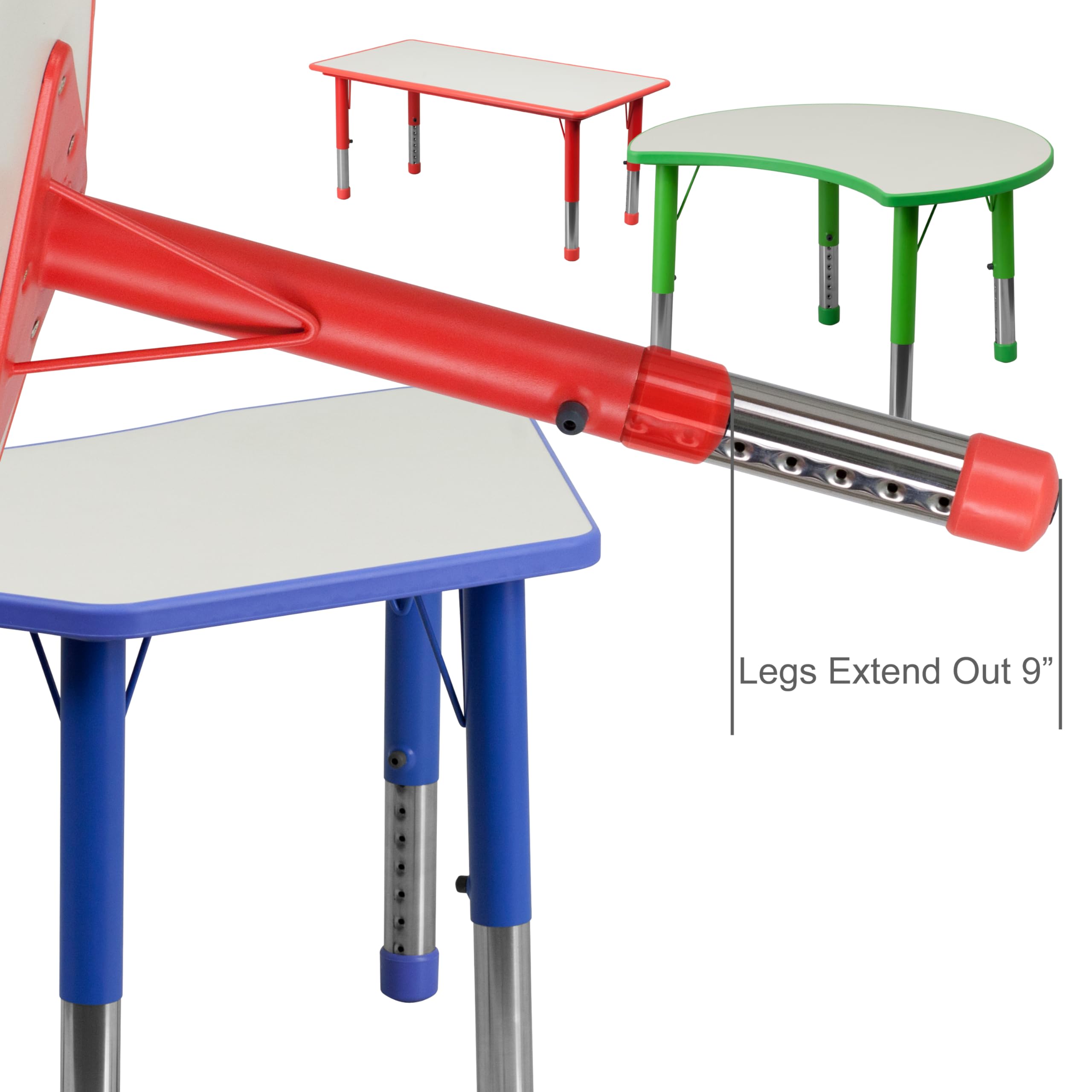 Emmy Adjustable Classroom Activity Table with 6 Stackable Chairs